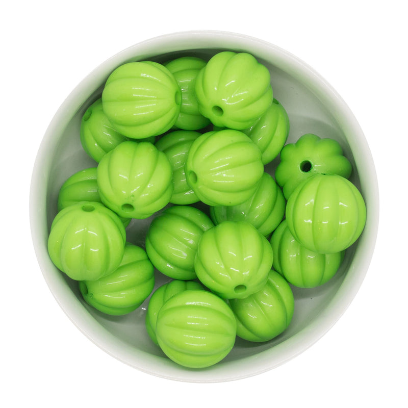 Lime Green Pumpkin Beads 20mm (Package of 10)