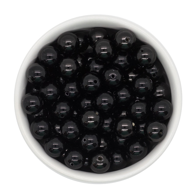 Black Solid Beads 12mm (Package of 20)
