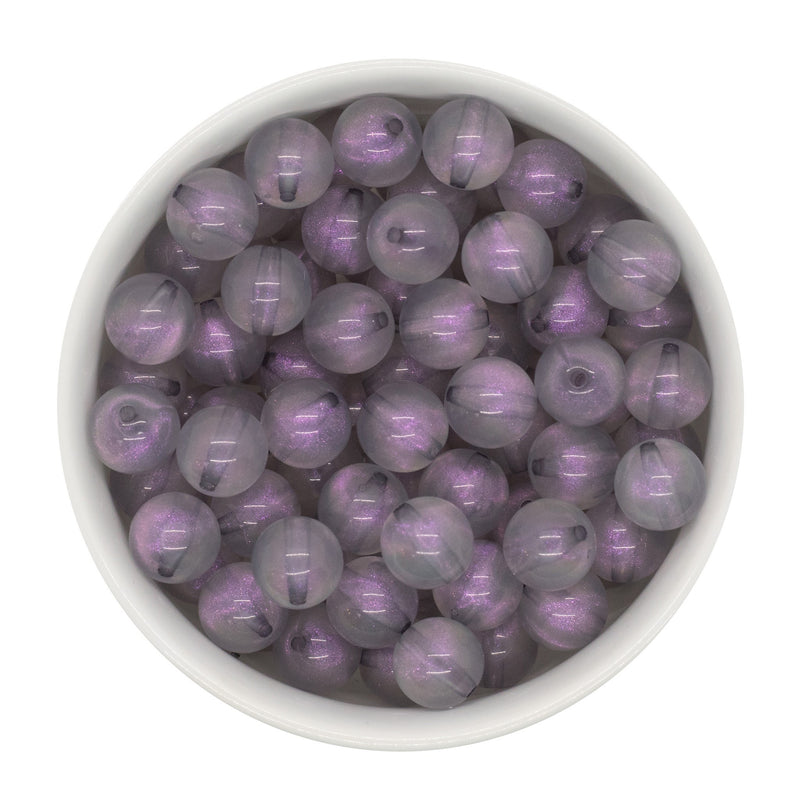 Grey Translucent Shimmer Beads 12mm