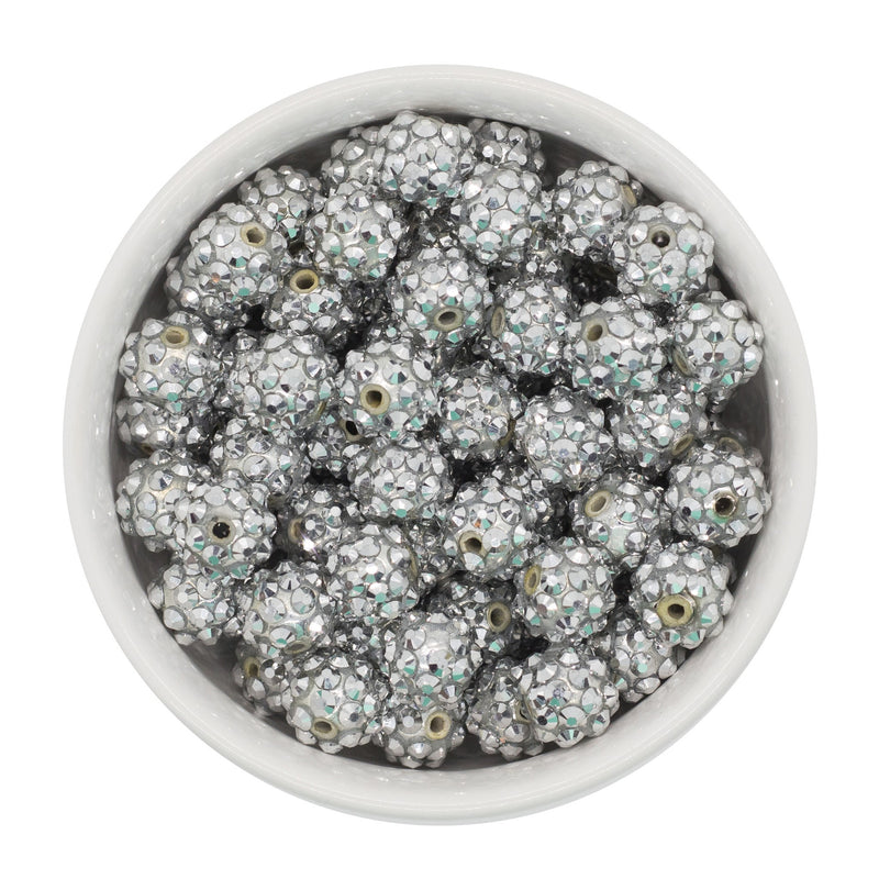 Silver Rhinestone Beads 12mm (Package of 20)