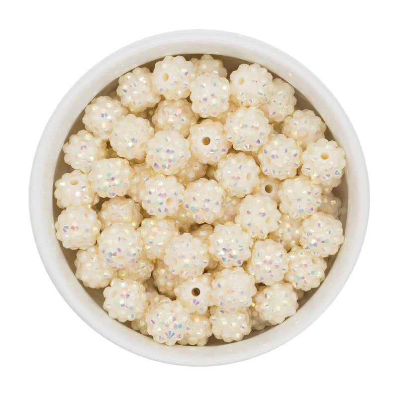 Cream Rhinestone Beads 12mm