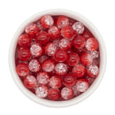 Red & Clear Duo Crackle Beads 12mm (Package of 20)