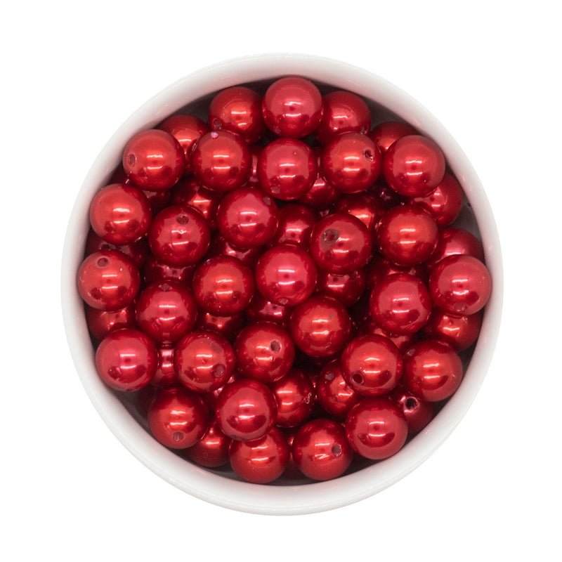 Red Pearl Beads 12mm (Package of 20)