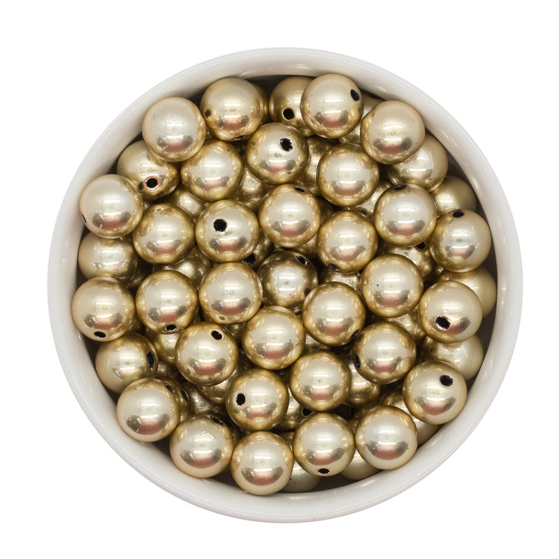 Yellow Gold Metallic Shine Beads 12mm