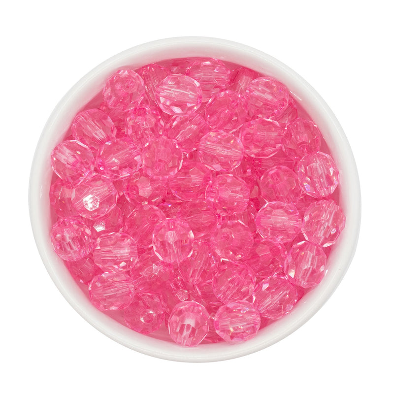 Ballet Pink Translucent Facet Beads 12mm (Package of 20)