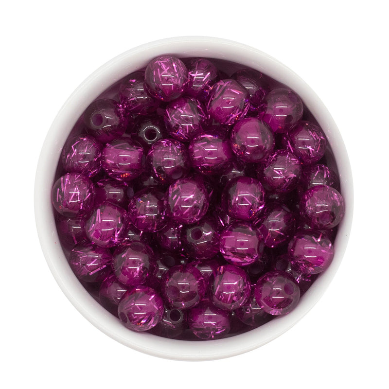 Magenta Translucent Tinsel Beads 12mm (Package of 20)