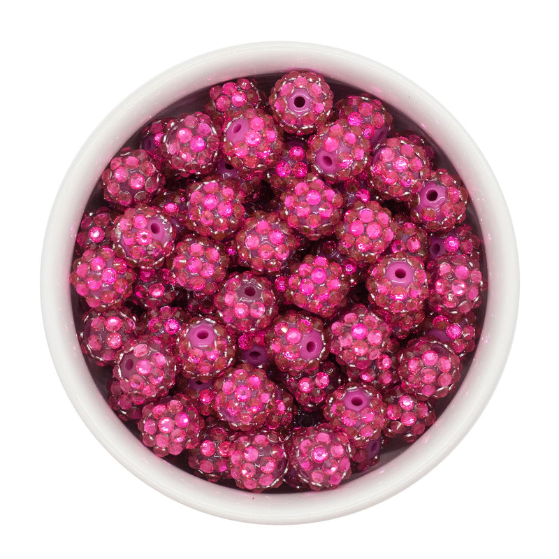 Magenta Rhinestone Beads 12mm
