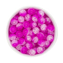 Fuchsia & Clear Duo Crackle Beads 12mm (Package of 20)