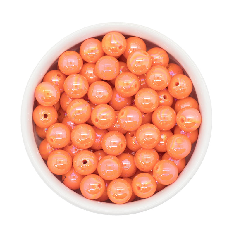 Orange Iridescent Beads 12mm