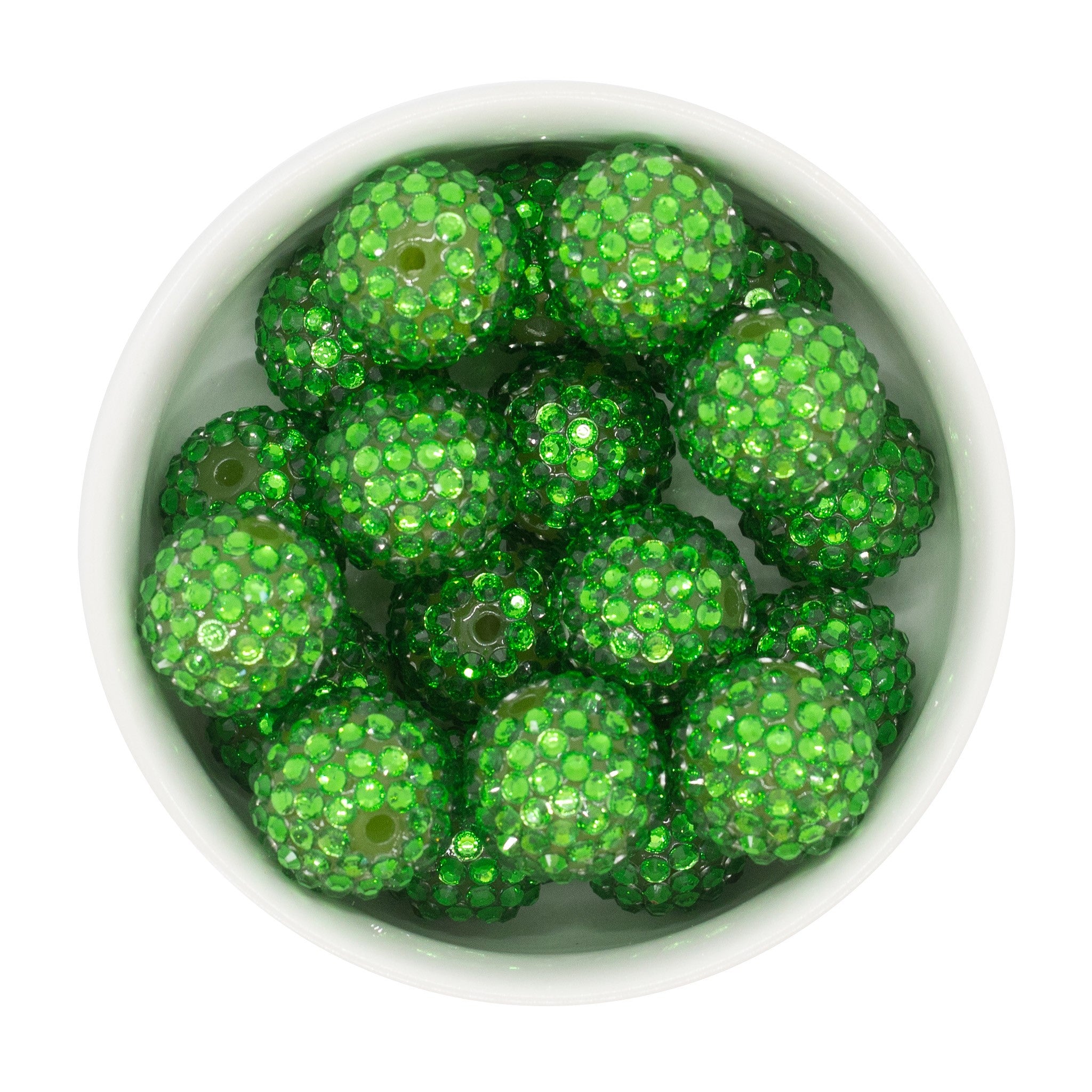 Kelly Green Rhinestone Beads 20mm (Package of 10)