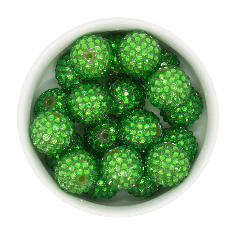 Kelly Green Rhinestone Beads 20mm (Package of 10)