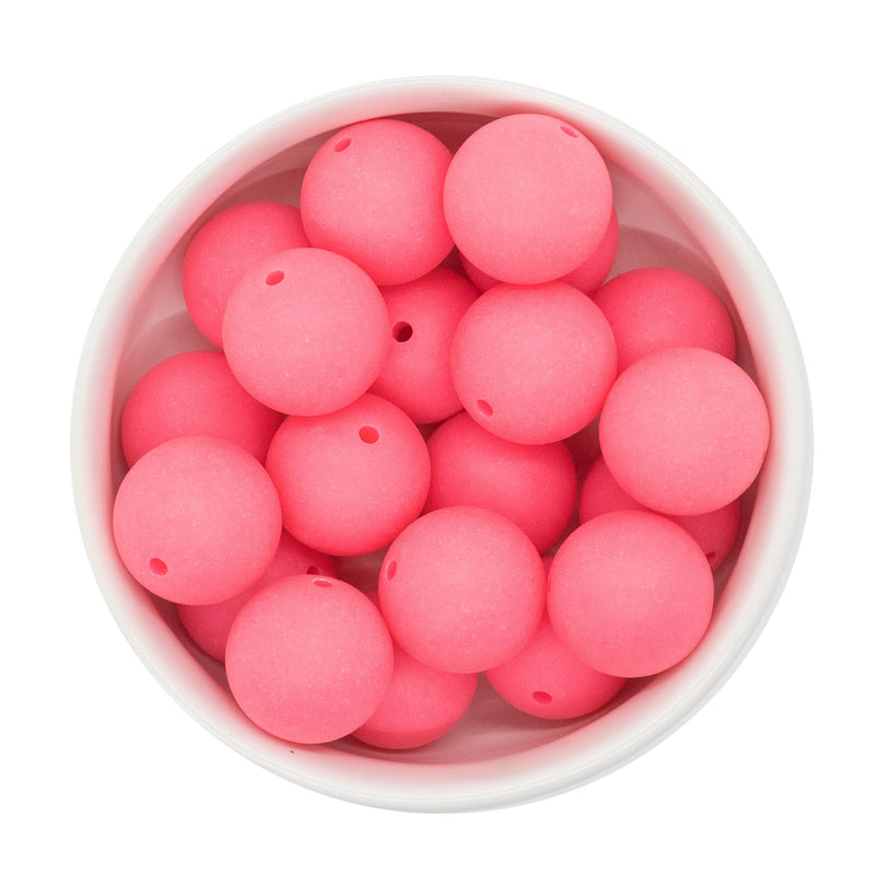 Neon Pink Chalk Matte Beads 20mm (Package of 10)