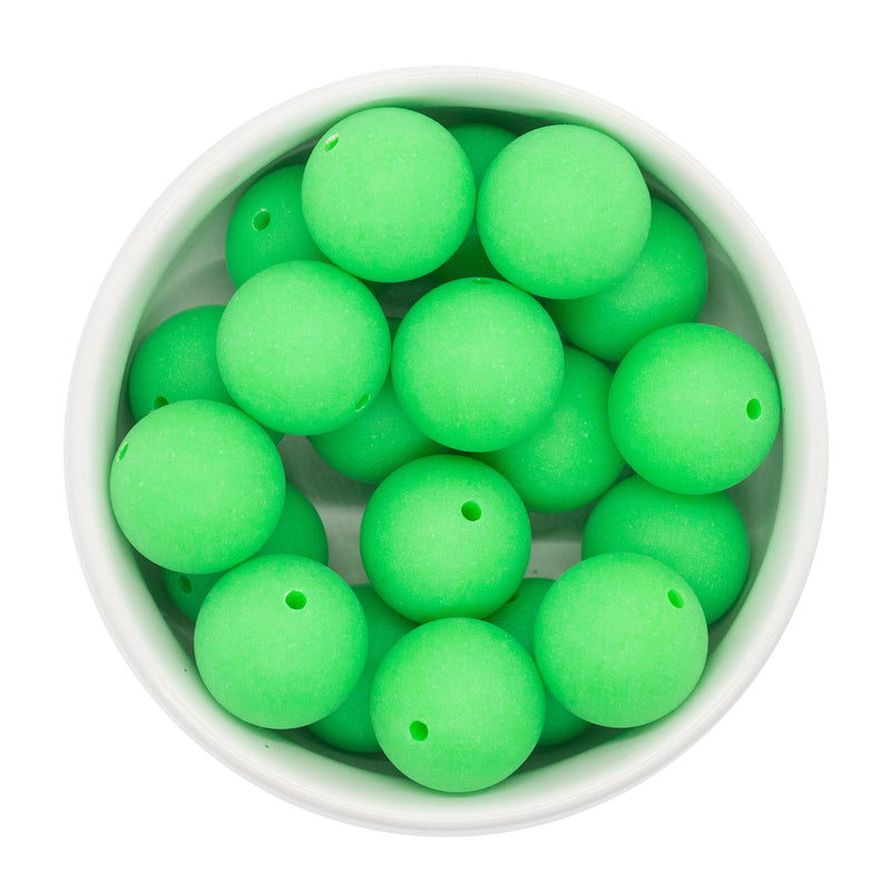 Neon Green Chalk Matte Beads 20mm