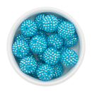 Neon Blue Rhinestone Beads 20mm (Package of 10)