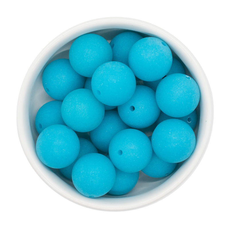 Neon Blue Chalk Matte Beads 20mm (Package of 10)