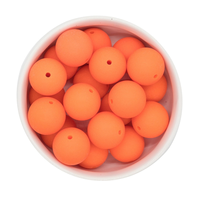 Neon Orange Chalk Matte Beads 20mm