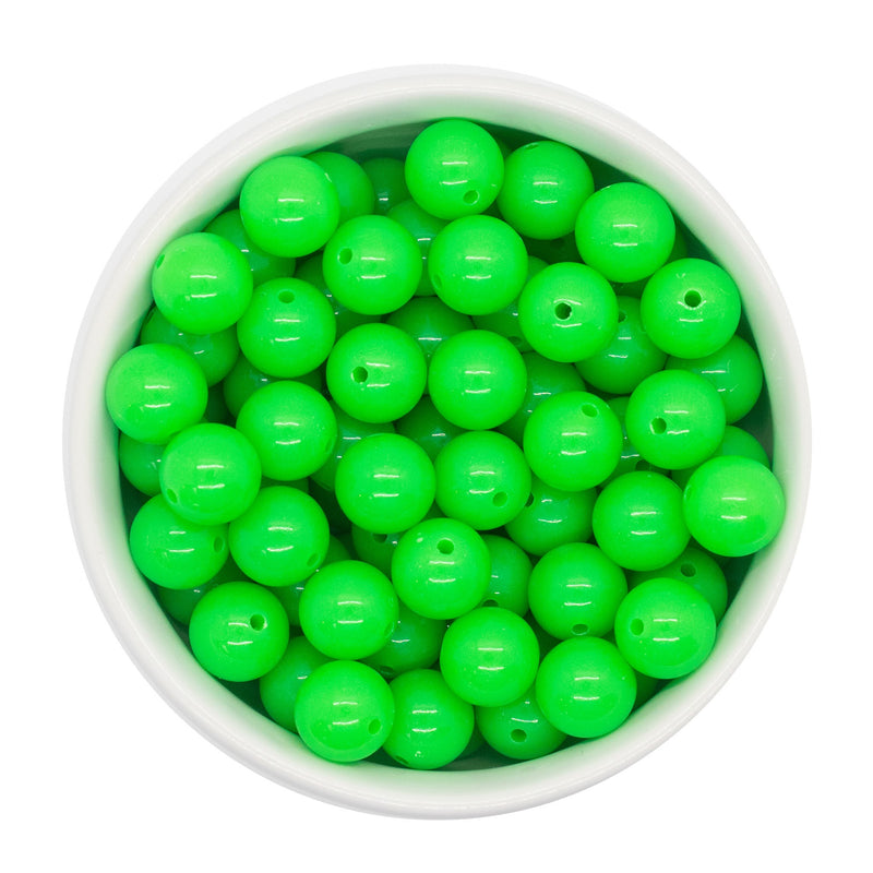 Neon Green Solid Beads 12mm (Package of 20)