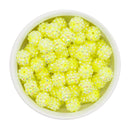 Neon Yellow Rhinestone Beads 12mm