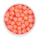 Neon Orange Rhinestone Beads 12mm