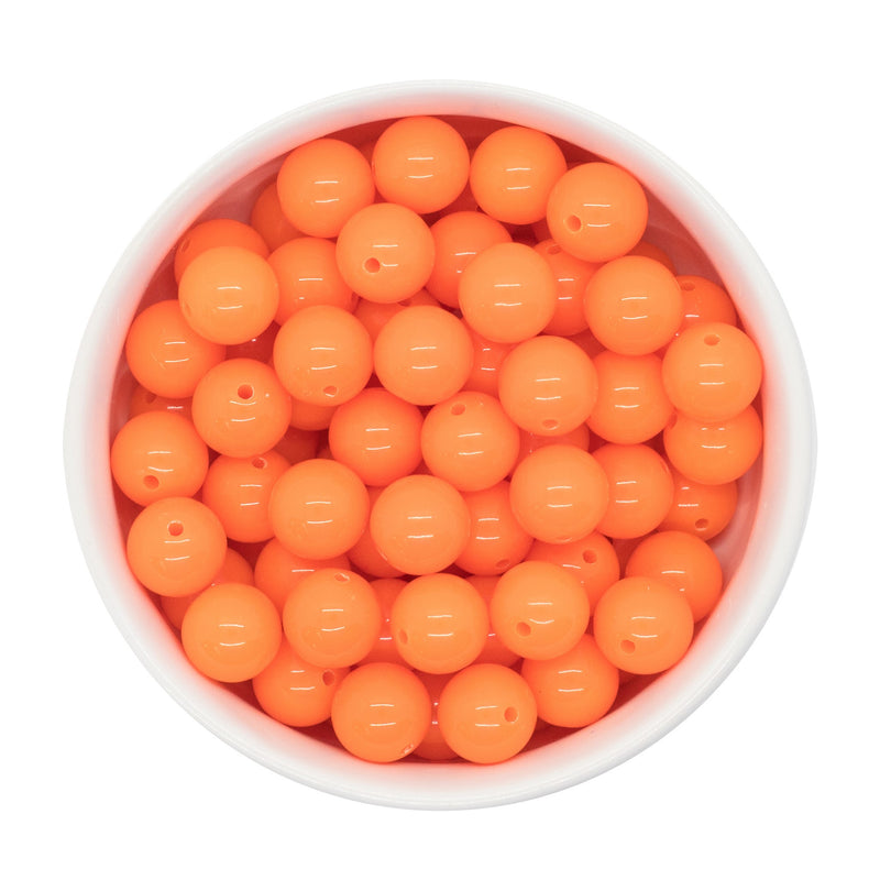 Neon Orange Solid Beads 12mm