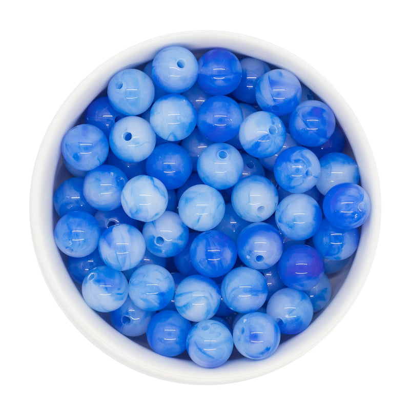 Carolina Blue Jelly Marble Beads 12mm