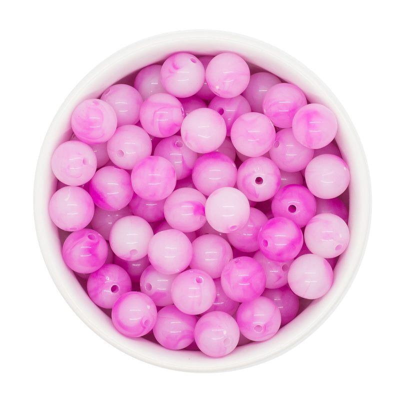 Magenta Jelly Marble Beads 12mm (Package of 20)