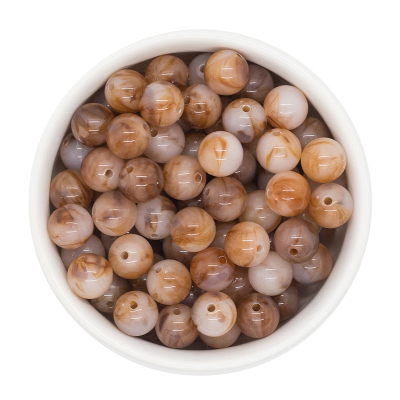 Mocha Jelly Marble Beads 12mm