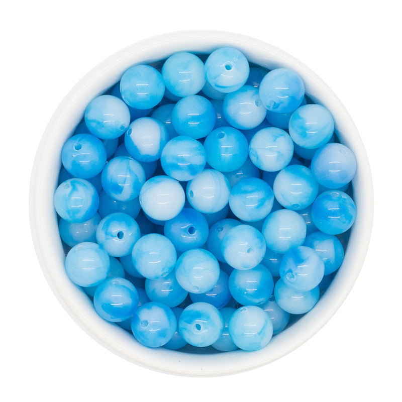 Azure Jelly Marble Beads 12mm