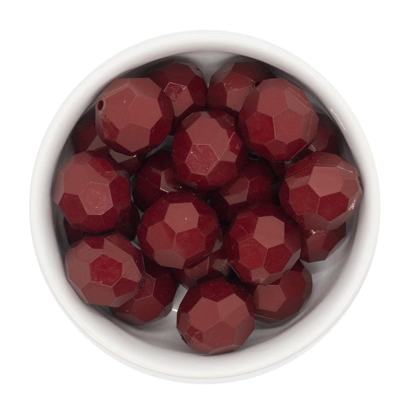 Burgundy Solid Facet Beads 20mm