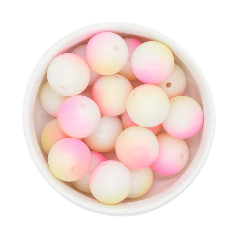 Pink & Yellow Matte Ombre Beads 20mm