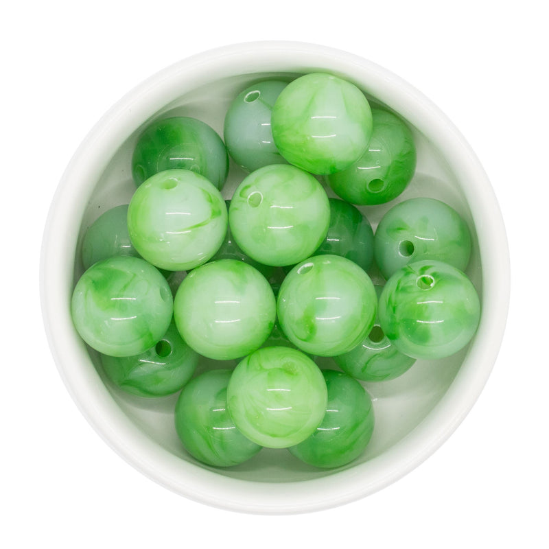 Fern Green Jelly Marble Beads 20mm