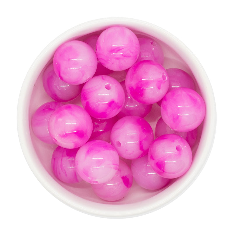 Magenta Jelly Marble Beads 20mm (Package of 10)