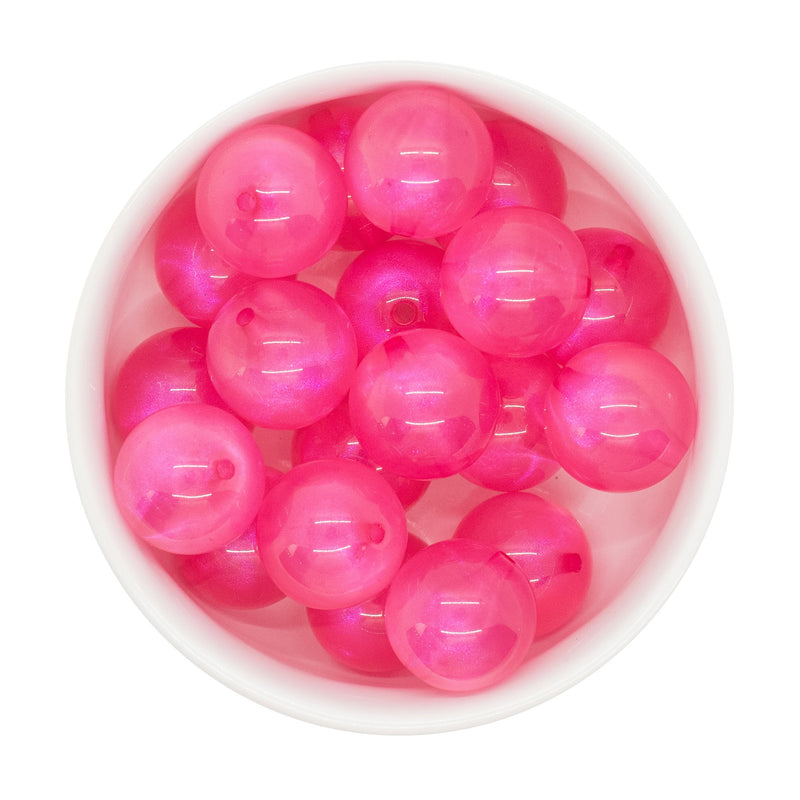 Hot Pink Translucent Shimmer Beads 20mm (Package of 10)