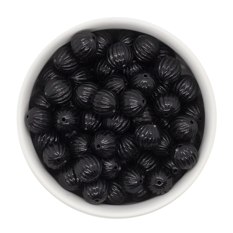 Black Pumpkin Beads 12mm