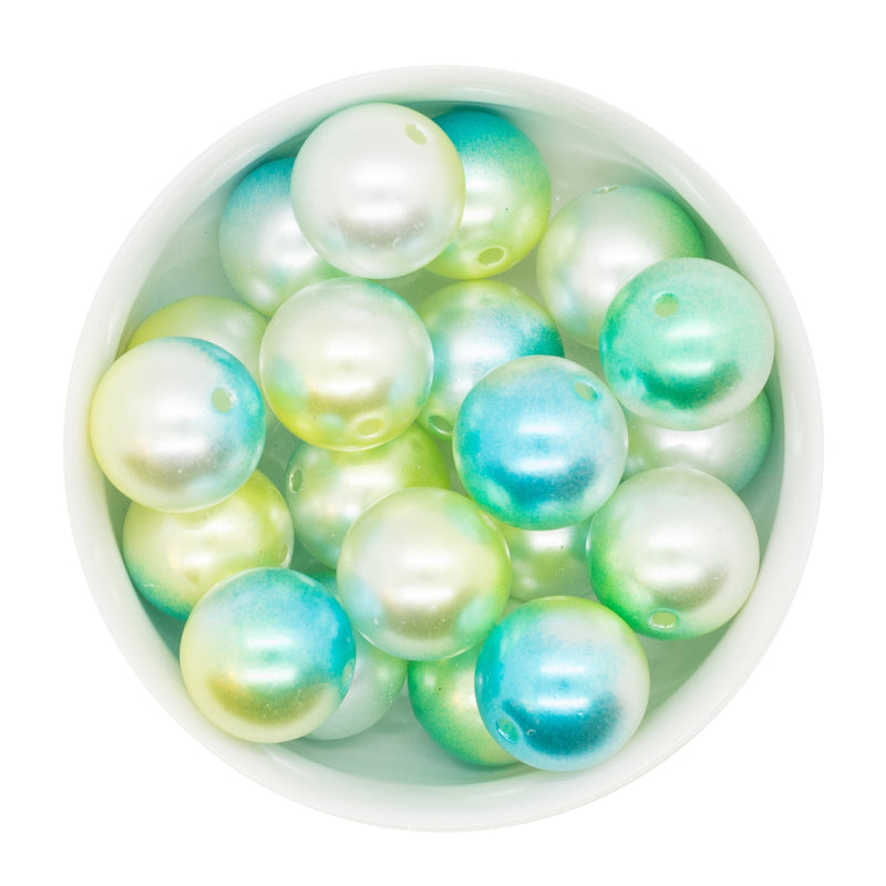 Lime & Turquoise Ombre Beads 20mm (Package of 10)