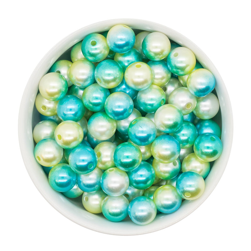 Lime & Turquoise Ombre Beads 12mm