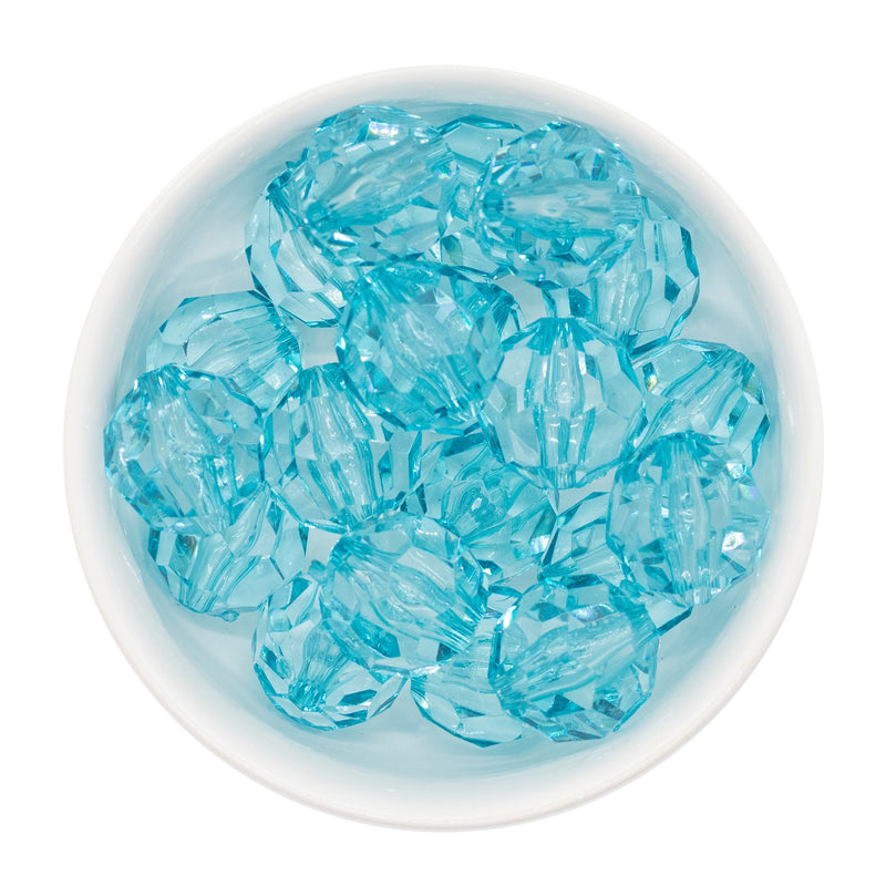 Teal Translucent Facet Beads 20mm