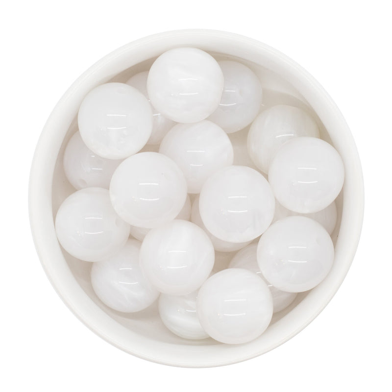 White Pearly Luster Beads 20mm