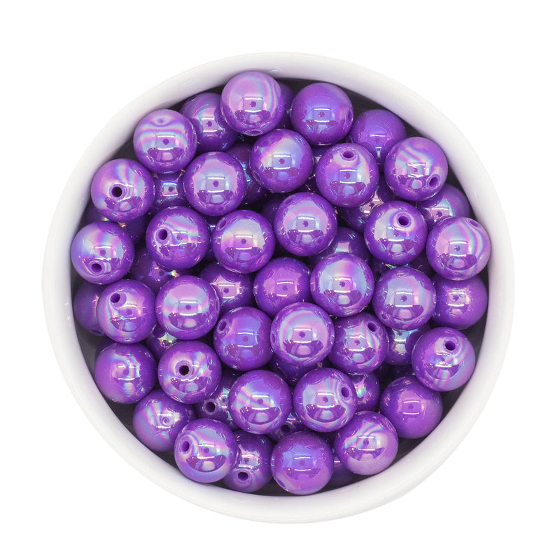 Violet Iridescent Beads 12mm