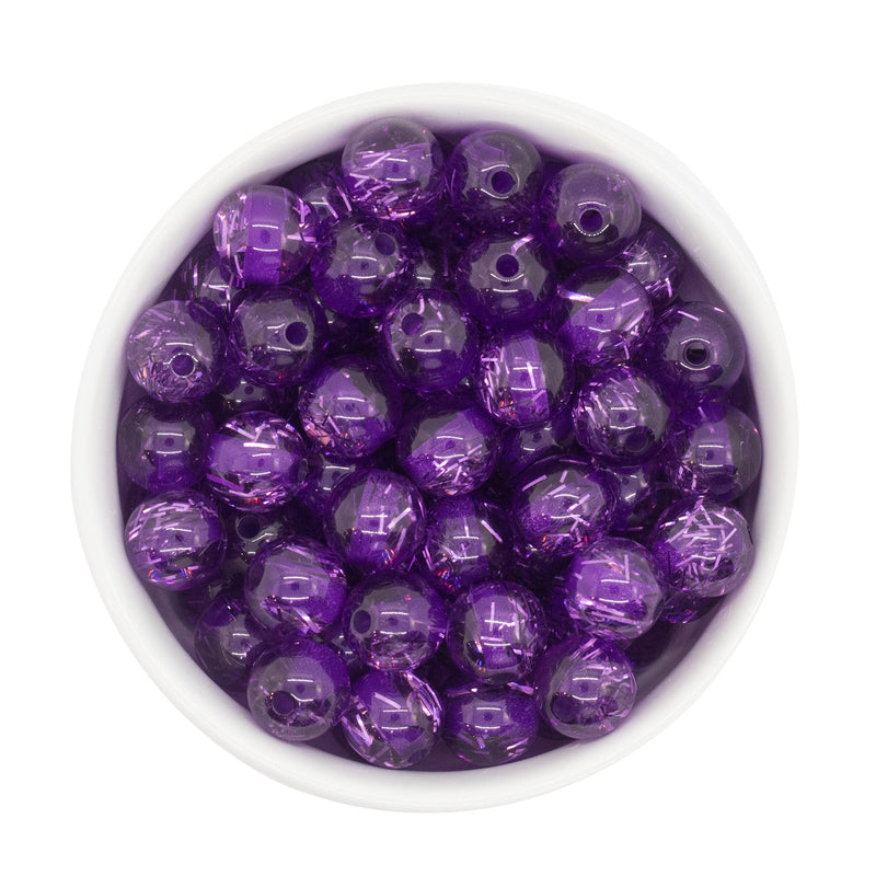 Violet Translucent Tinsel Beads 12mm