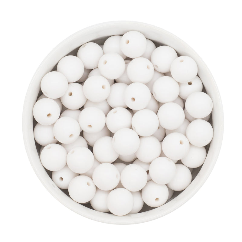 White Chalk Matte Beads 12mm (Package of 20)