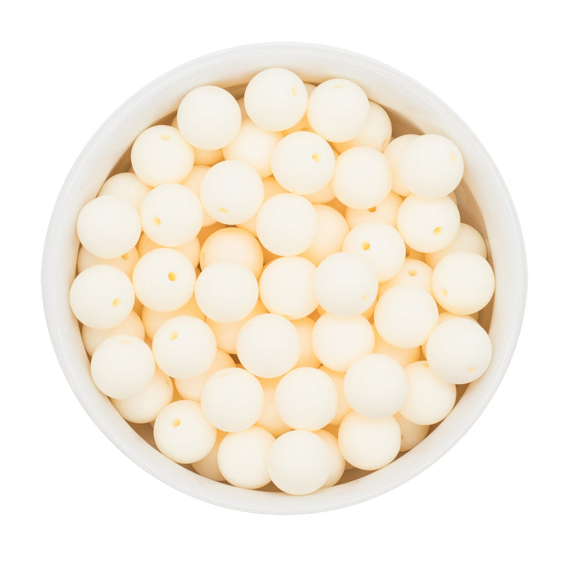 Cream Chalk Matte Beads 12mm