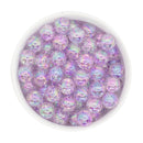 Purple Glitter in Clear Beads 12mm (Package of 20)