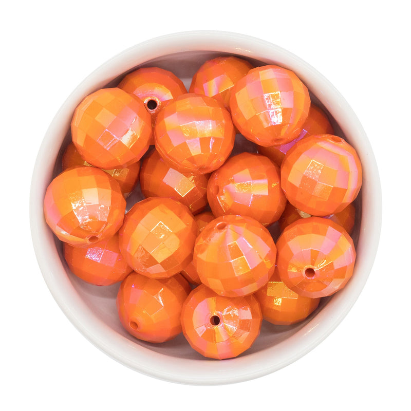 Orange Iridescent Multifaceted Beads 20mm (Package of 10)