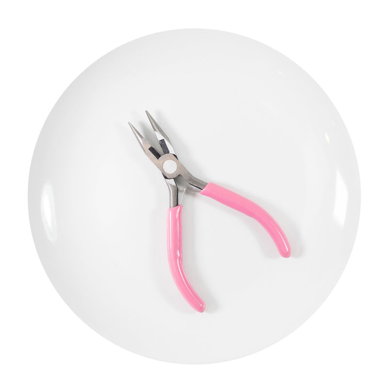 Carbon Steel Needle Nose Pliers w/Pink Handle (Package of 1)