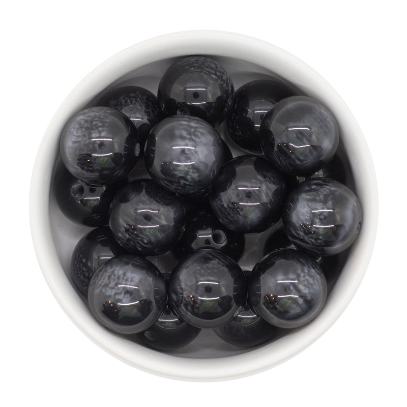 Black Pearly Luster Beads 20mm