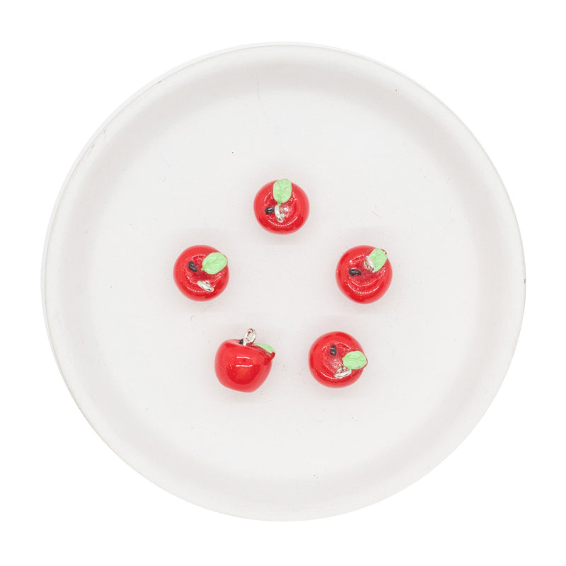 Red Apple Resin Charm 12mm (Package of 2)
