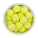Neon Yellow Rhinestone Beads 20mm (Package of 10)