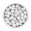 White Marbled Silicone Beads 12mm (Package of 20)