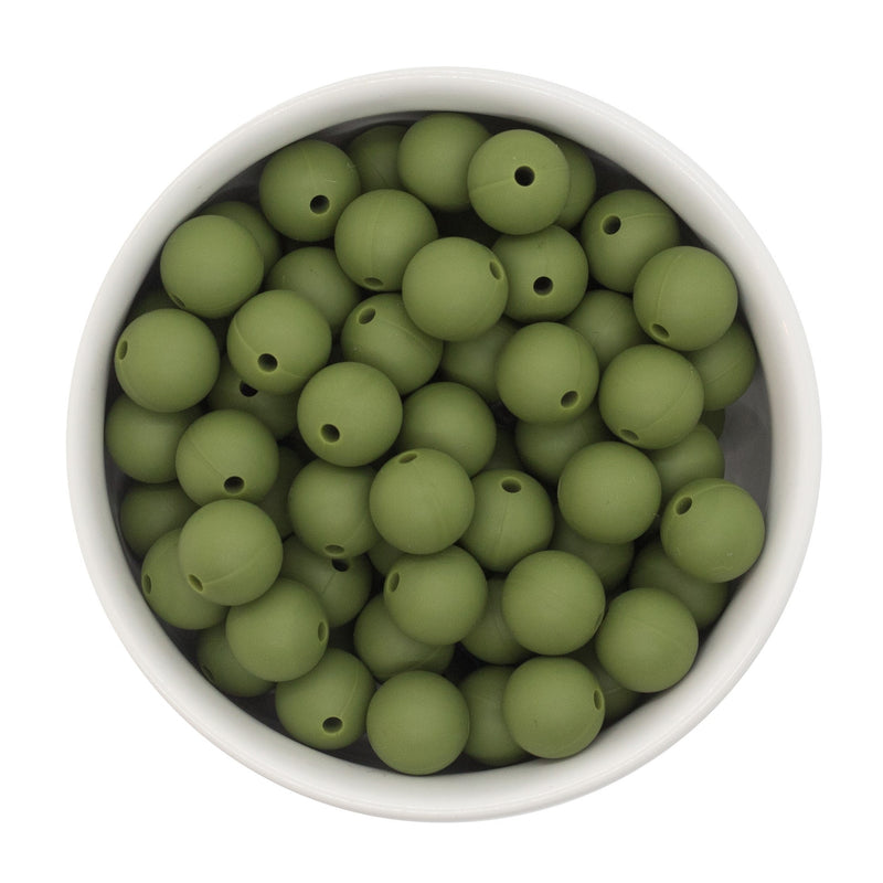 Army Green Silicone Beads 12mm (Package of 20)